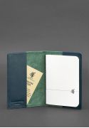 Фото Кожаная обложка для паспорта и военного билета 1.3 зеленая